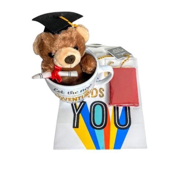 NWT Small Plush Graduation Bear In Inspirational Mug With Gift Bag - Picture 5 of 11